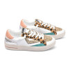 OZABI Baskets Mode Femme - Sneakers Léopard & Glitter Multimatières, Semelle Plateforme, Contrefort Coloré, Label MMXXIV Collect