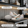 OZABI Baskets Mode Femme - Sneakers Léopard & Glitter Multimatières, Semelle Plateforme, Contrefort Coloré, Label MMXXIV Collect