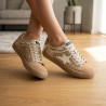 OZABI Baskets Mode Femme - Sneakers Glitter Multimatières, Étoile Appliquée, Semelle Plateforme, Label MMXXIV Collection
