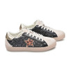 OZABI Baskets Mode Femme - Sneakers Étoile Appliquée Multimatières, Glitter & Simili Cuir, Semelle Plateforme, MMXXIV Collection
