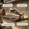 OZABI Baskets Mode Femme - Sneakers Étoile Appliquée Multimatières, Glitter & Simili Cuir, Semelle Plateforme, MMXXIV Collection