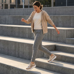 OZABI Baskets Runner Femme - Sneakers Sportswear Tige Mesh & Simili Cuir, Semelle EVA Crantée, Logo W Signature