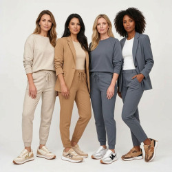 OZABI Baskets Runner Femme - Sneakers Sportswear Tige Mesh & Simili Cuir, Semelle EVA Crantée, Logo W Signature