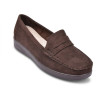 OZABI Mocassins Femme - Penny Loafer Daim Synthétique, Semelle Intérieure Cuir Véritable Amovible, Caoutchouc Antidérapant