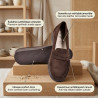 OZABI Mocassins Femme - Penny Loafer Daim Synthétique, Semelle Intérieure Cuir Véritable Amovible, Caoutchouc Antidérapant