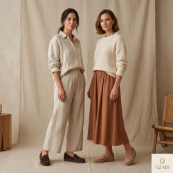 OZABI Mocassins Femme - Penny Loafer Daim Synthétique, Semelle Intérieure Cuir Véritable Amovible, Caoutchouc Antidérapant