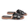 OZABI Sandales Femme - Slide Bride H Sculptée Cuir Synthétique Premium, Inserts Mousse Habillés, Semelle Caoutchouc Souple