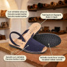 OZABI Sandales Menorquines Femme - Avarcas Cuir Véritable & Glitter, Semelle Cuir, Fabrication Espagne, 6 Coloris