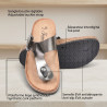 OZABI Sandales Femme Tong Sangle Boucle - Cuir Synthétique Nubuck ou Lisse Métallisé, Semelle Postformée, Liège&EVA Antidérapant