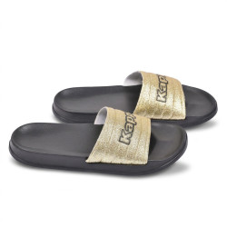 KAPPA Claquette Femme Piscine Vestiaire - Logo Embossé, Semelle EVA Ultra-Légère, 7 Coloris Glitter Glossy Léopard, Tailles 36 à