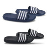 OZABI Pack 2 Paires Claquettes Enfant - Sangle 3 Bandes EVA, Semelle Épaisse Galbée Antidérapante, Marine + Noir, du 30 au 35