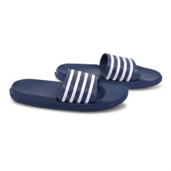 OZABI Pack 2 Paires Claquettes Enfant - Sangle 3 Bandes EVA, Semelle Épaisse Galbée Antidérapante, Marine + Noir, du 30 au 35