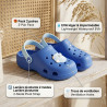 OZABI Pack 2 Paires Sabots Enfant EVA - Imperméable - Lanière Pivotante - Trous Ventilation - Décoration Fantaisie