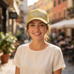 OZABI – Lot de 2 Casquettes Pailletées Femme Lurex – Broderie Message Fantaisie – Fermeture Scratch Réglable – 100% Polyester –