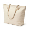 OZABI – Sac de Plage Shopping Femme Toile Jute Synthétique – Message Humoristique Pailleté – Anses Cordage – Fermeture Zip
