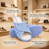 OZABI, Mule Femme Eponge Scratch Ajustable Bout Ouvert, Fabriquee en Espagne, Semelle Caoutchouc Antiderapante, Passepoil Vichy