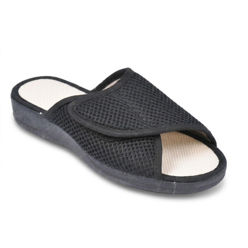 OZABI, Mule Femme Mesh Microperfore Scratch Ajustable Bout Ouvert, Fabriquee en Espagne, Double Respirabilite Tige et Semelle