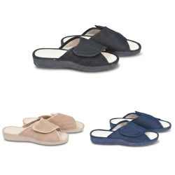 OZABI, Mule Femme Mesh Microperfore Scratch Ajustable Bout Ouvert, Fabriquee en Espagne, Double Respirabilite Tige et Semelle