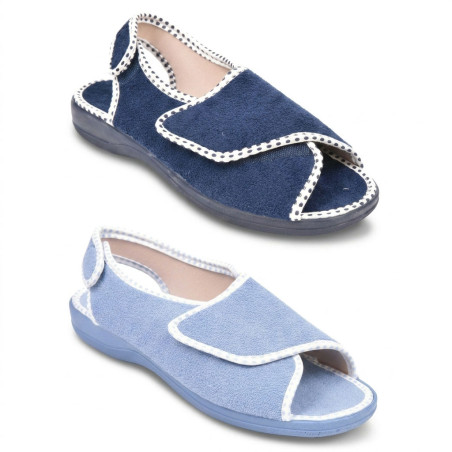 OZABI, Pantoufle Sandale Femme Eponge Double Scratch Bout Ouvert, Fabriquee en Espagne, Semelle Caoutchouc Antiderapante