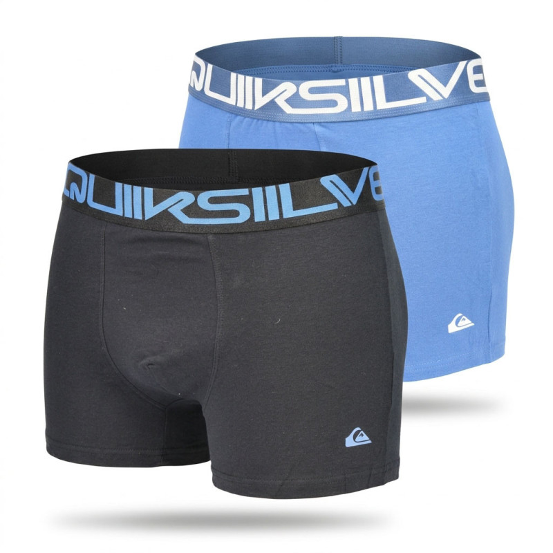 Quiksilver – Lot de 2 Boxers Homme – Comfort Cotton Stretch – Sous-vêtements Confort & Sport – Ceinture Élastique Siglée