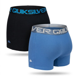 Quiksilver – Lot de 2 Boxers Homme – Comfort Cotton Stretch – Sous-vêtements Confort & Sport – Ceinture Élastique Siglée