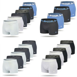 Quiksilver Boxers Homme Pack de 6 Ceinture Elastique Large Logo Tisse Coton Stretch 95% Sous Vetements Homme Lot 6 Boxers Sport