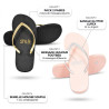 OZABI Pack 2 Paires Tongs Femme Message Humour Glitter - Sangle Lurex Or et Argent - Message Imprime Footbed - Semelle Mousse