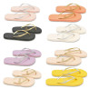 OZABI Pack 2 Paires Tongs Femme Message Humour Glitter - Sangle Lurex Or et Argent - Message Imprime Footbed - Semelle Mousse