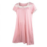 OZABI Chemise de Nuit Femme Ultra Légère Col Rond Dentelle Florale Bande Ajourée Manches Courtes Maille Jacquard