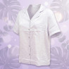 OZABI Pyjama Court Femme 2 Pièces Haut Manches Courtes Chemisier et Short Satiné Col Revers 5 Boutons Cristal Motif Zèbre