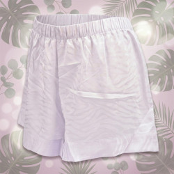 OZABI Pyjama Court Femme 2 Pièces Haut Manches Courtes Chemisier et Short Satiné Col Revers 5 Boutons Cristal Motif Zèbre