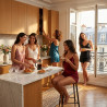 OZABI Pyjama Court Femme 2 Pièces Débardeur Col V Dentelle Bretelles Fines Réglables et Short Satiné Brillant Toucher Soie