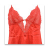 OZABI Set Nuisette et Kimono Femme 2 Pièces Satin Effet Soie Bustier Dentelle Pailletée Bretelles Fines Réglables Dos Nu Kimono