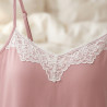 OZABI Set Nuisette et Kimono Femme 2 Pièces Viscose Dentelle Florale Blanche Bretelles Fines Réglables Kimono Manches 3/4
