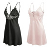 Pack de 2 Nuisettes Femme Satin & Dentelle – Lingerie Nuit Sexy Romantique – Cadeau Saint-Valentin Idéal – Tailles M à XL