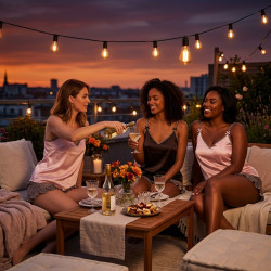 OZABI Pack 2 Pyjamas Femme Courts Satinés, Débardeur Satiné Dos Nu Double Bretelle Fine Léopard Réglable Noeuds Satin
