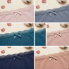 OZABI - Lot 5 Culottes Femme Coton Taille Basse Mini - Liseré Dentelle & Nœud Satin - Multicolore M à XXL
