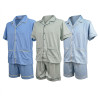 OZABI Pack 3 Pyjamas Courts Homme 80% Coton, Veste Col Chemise Entierement Boutonnee 5 Boutons 2 Poches Ventrales Manches Courte