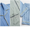 OZABI Pack 3 Pyjamas Courts Homme 80% Coton, Veste Col Chemise Entierement Boutonnee 5 Boutons 2 Poches Ventrales Manches Courte