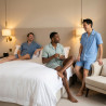 OZABI Pack 3 Pyjamas Courts Homme 80% Coton, Veste Col Chemise Entierement Boutonnee 5 Boutons 2 Poches Ventrales Manches Courte