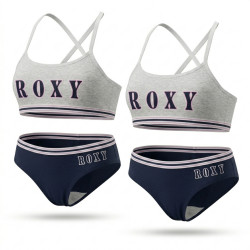 ROXY - Lot 2 Ensembles Lingerie Fille Licence Officielle - Brassière + Culotte 96% Coton Élasthanne - Surf & Beach Style