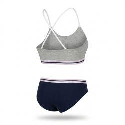 ROXY - Lot 2 Ensembles Lingerie Fille Licence Officielle - Brassière + Culotte 96% Coton Élasthanne - Surf & Beach Style