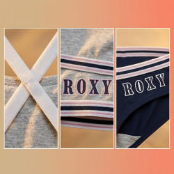 ROXY - Lot 2 Ensembles Lingerie Fille Licence Officielle - Brassière + Culotte 96% Coton Élasthanne - Surf & Beach Style