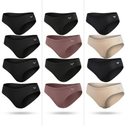 ROXY Culotte Microfibre Invisible Laser Cut Femme - Pack de 4 - Sans Couture - Polyamide