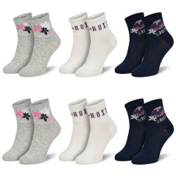 ROXY Chaussettes Fille Quarter Pack de 6 - Coton Respirant