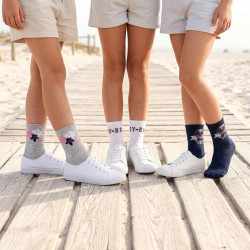 ROXY Chaussettes Fille Quarter Pack de 6 - Coton Respirant