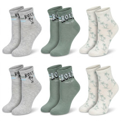 ROXY Chaussettes Fille Quarter Pack de 6 - Coton Respirant