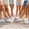 ROXY Chaussettes Fille Sneaker Pack de 6 (Lot) - Coton Respirant, Semelle Éponge Rembourrée, Tige Basse Discrète, Logo Roxy