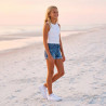 ROXY Chaussettes Fille Sneaker Pack de 6 (Lot) - Coton Respirant, Semelle Éponge Rembourrée, Tige Basse Discrète, Logo Roxy