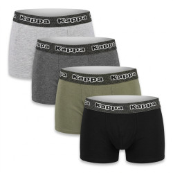 KAPPA Boxers Homme Pack de 4 (Lot) - Coton, Ceinture Siglée, 4 Coloris Assortis, Coffret Cadeau, Tailles M à XXL